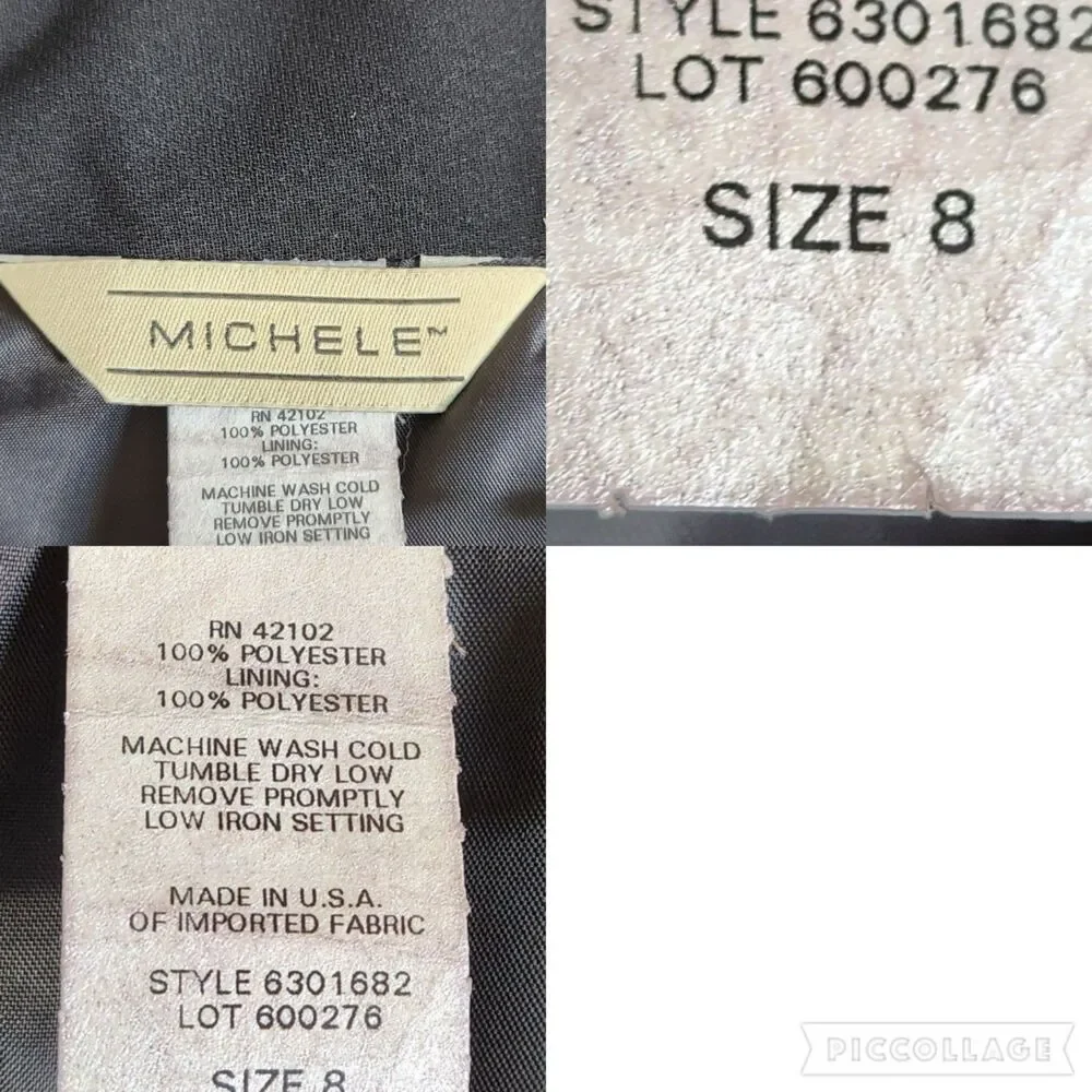 Michele Black with Purple and White Trim A-Line Skirt Sz 8 - Picture 11 of 11